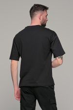 Oversized ανδρικό t-shirt μαύρο με στάμπα "Don't waste culture"