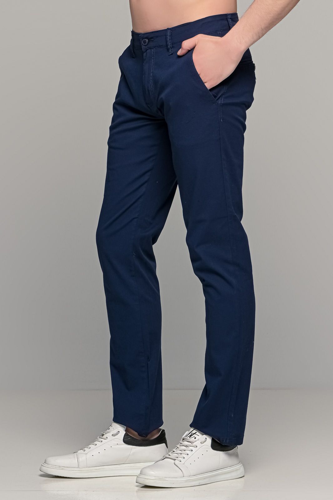 Καλοκαιρινό ανδρικό chino παντελόνι MASSARO μπλε - Slim fit