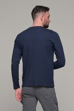 Μπλε ανδρική μακρυμάνικη μπλούζα μονόχρωμη - Image 6