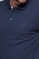 Μπλε ανδρικό πόλο μπλουζάκι MASSARO με λευκή πατιλέτα - Regular fit