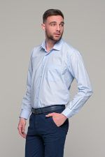 Θαλασσί Πουκάμισο PAPARAZZI με Τσεπάκι - Classic Fit - Image 4