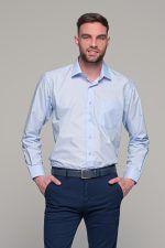 Θαλασσί Πουκάμισο PAPARAZZI με Τσεπάκι - Classic Fit - Image 3