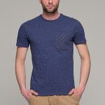 Μπλε ανδρικό κοντομάνικο T-SHIRT με πιτσιλιά