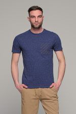 Μπλε ανδρικό κοντομάνικο T-SHIRT με πιτσιλιά