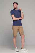 Μπλε ανδρικό κοντομάνικο T-SHIRT με πιτσιλιά