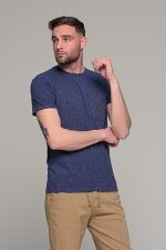 Μπλε ανδρικό κοντομάνικο T-SHIRT με πιτσιλιά