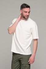 Oversized ανδρικό t-shirt λευκό - Image 5
