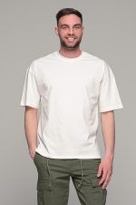Oversized ανδρικό t-shirt λευκό - Image 3