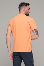 Πορτοκαλί ανδρικό πόλο μπλουζάκι MASSARO με λευκή πατιλέτα - Regular fit