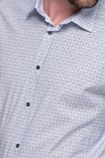 Ανοιχτό γαλάζιο ανδρικό πουκάμισο με print μικροσχέδιο – Slim Fit - Image 2