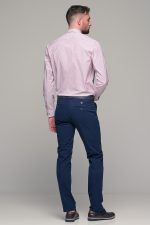 Ροζ ανδρικό πουκάμισο με print μικροσχέδιο – Slim Fit - Image 9