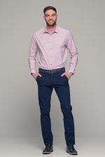 Ροζ ανδρικό πουκάμισο με print μικροσχέδιο – Slim Fit - Image 7