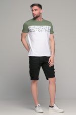 Λευκό ανδρικό κοντομάνικο T-SHIRT με πράσινο σχέδιο στο στήθος - Image 6