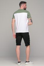 Λευκό ανδρικό κοντομάνικο T-SHIRT με πράσινο σχέδιο στο στήθος - Image 8