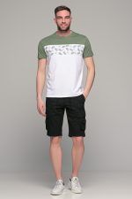 Λευκό ανδρικό κοντομάνικο T-SHIRT με πράσινο σχέδιο στο στήθος - Image 5