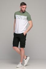 Λευκό ανδρικό κοντομάνικο T-SHIRT με πράσινο σχέδιο στο στήθος - Image 7