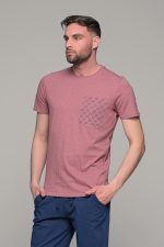 Ροζ ανδρικό κοντομάνικο T-SHIRT με πιτσιλιά - Image 4
