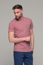 Ροζ ανδρικό κοντομάνικο T-SHIRT με πιτσιλιά - Image 5