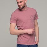 Ροζ ανδρικό κοντομάνικο T-SHIRT με πιτσιλιά