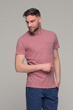 Ροζ ανδρικό κοντομάνικο T-SHIRT με πιτσιλιά