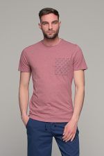 Ροζ ανδρικό κοντομάνικο T-SHIRT με πιτσιλιά - Image 3