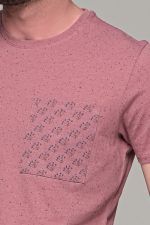 Ροζ ανδρικό κοντομάνικο T-SHIRT με πιτσιλιά - Image 2