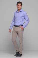 Μωβ Λιλά Oxford Πουκάμισο PAPARAZZI χωρίς Τσεπάκι - Slim Fit - Image 7