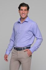 Μωβ Λιλά Oxford Πουκάμισο PAPARAZZI χωρίς Τσεπάκι - Slim Fit