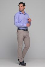 Μωβ Λιλά Oxford Πουκάμισο PAPARAZZI χωρίς Τσεπάκι - Slim Fit - Image 8