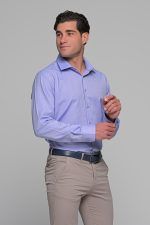 Μωβ Λιλά Oxford Πουκάμισο PAPARAZZI χωρίς Τσεπάκι - Slim Fit - Image 4