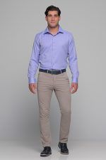 Μωβ Λιλά Oxford Πουκάμισο PAPARAZZI χωρίς Τσεπάκι - Slim Fit - Image 6