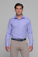 Μωβ Λιλά Oxford Πουκάμισο PAPARAZZI χωρίς Τσεπάκι - Slim Fit - Image 3