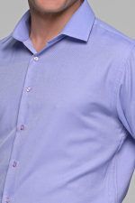 Μωβ Λιλά Oxford Πουκάμισο PAPARAZZI χωρίς Τσεπάκι - Slim Fit - Image 2