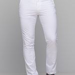 Καλοκαιρινό Ανδρικό Chino Παντελόνι MASSARO Λευκό - Slim fit