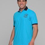 Γαλάζιο ανδρικό πόλο μπλουζάκι MSR με κέντημα ΝΖ- Regular Fit