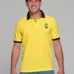 Κίτρινο ανδρικό πόλο μπλουζάκι MSR με κέντημα ΝΖ- Regular Fit