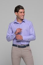 Μωβ Λιλά Πτι Καρό Πουκάμισο PAPARAZZI χωρίς Τσεπάκι - Slim Fit - Image 4