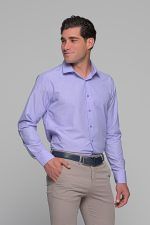 Μωβ Λιλά Πτι Καρό Πουκάμισο PAPARAZZI χωρίς Τσεπάκι - Slim Fit