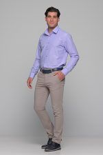 Μωβ Λιλά Πτι Καρό Πουκάμισο PAPARAZZI χωρίς Τσεπάκι - Slim Fit - Image 5