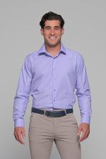 Μωβ Λιλά Πτι Καρό Πουκάμισο PAPARAZZI χωρίς Τσεπάκι - Slim Fit - Image 3