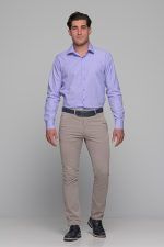 Μωβ Λιλά Πτι Καρό Πουκάμισο PAPARAZZI χωρίς Τσεπάκι - Slim Fit - Image 6