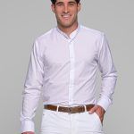 Λευκό ανδρικό πουκάμισο PAPARAZZI με μάο γιακά χωρίς Τσεπάκι - Slim Fit
