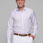 Λευκό Πουκάμισο Με Λιλά Μικροσχέδιο PAPARAZZI χωρίς Τσεπάκι - Classic Fit