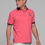 Κοραλί ανδρικό πόλο μπλουζάκι MSR με κέντημα ΝΖ- Regular Fit