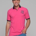 Ροζ ανδρικό πόλο μπλουζάκι MSR με κέντημα ΝΖ- Regular Fit