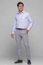 Σιελ Πουκάμισο Με Μπλε Μικροσχέδιο PAPARAZZI και Τσεπάκι - Classic Fit - Image 6