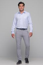 Σιελ Πουκάμισο Με Μπλε Μικροσχέδιο PAPARAZZI και Τσεπάκι - Classic Fit - Image 5