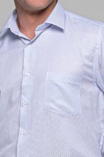 Σιελ Πουκάμισο Με Μπλε Μικροσχέδιο PAPARAZZI και Τσεπάκι - Classic Fit - Image 2