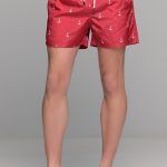 Κόκκινο Ανδρικό Μαγιό Με Λευκό Μικροσχέδιο