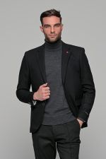 Μαύρο σακάκι ανδρικό AM- slim fit